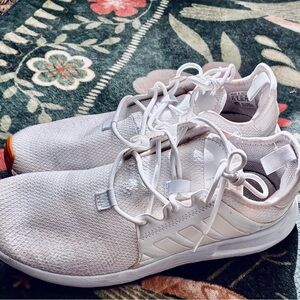 adidas Women's White Light Pink Knit Sneakers